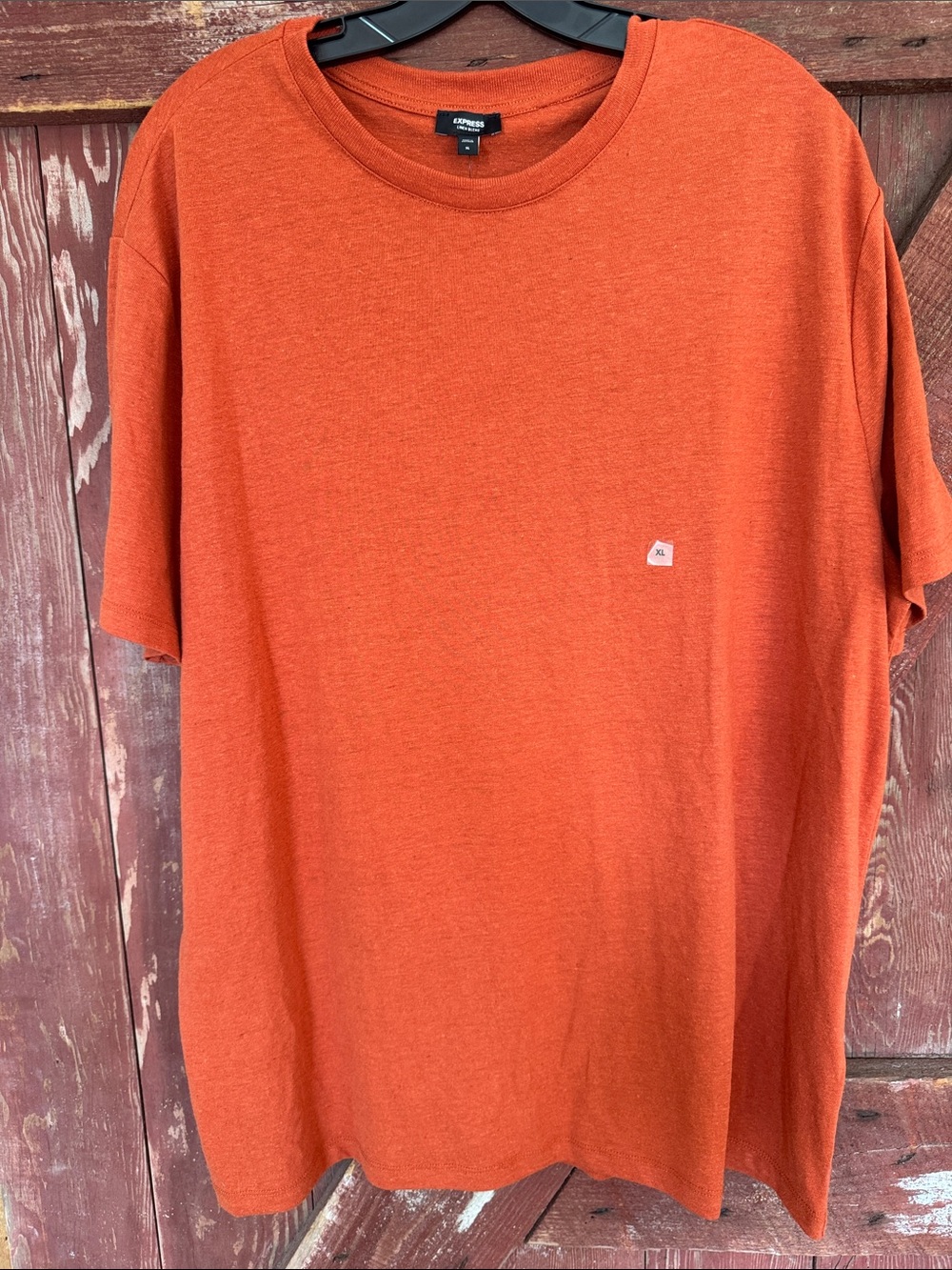 Express pumpkin linen blend crewneck short sleeve tee shirt. XL. NWT
